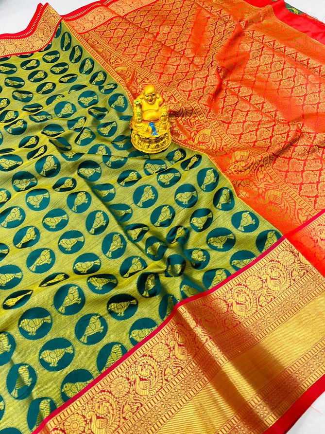 MS Kanan Chidiya By Manzar Kanchipuram Handloom Weaving Silk Sarees Wholesale Price In Surat